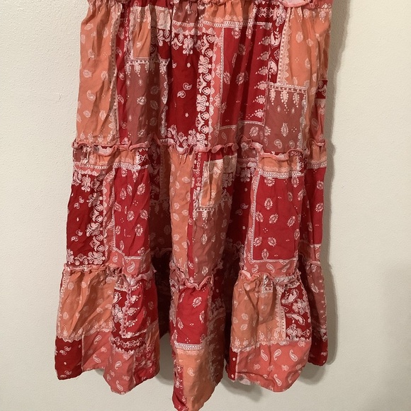 Beach Lunch Lounge Bandana Print Cowgirl Patchwork Print Babydoll Dress Medium - Picture 13 of 15